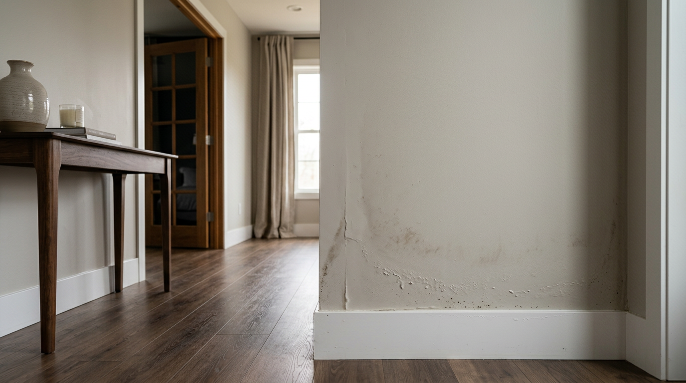 Inspecting a wall for hidden mold growth